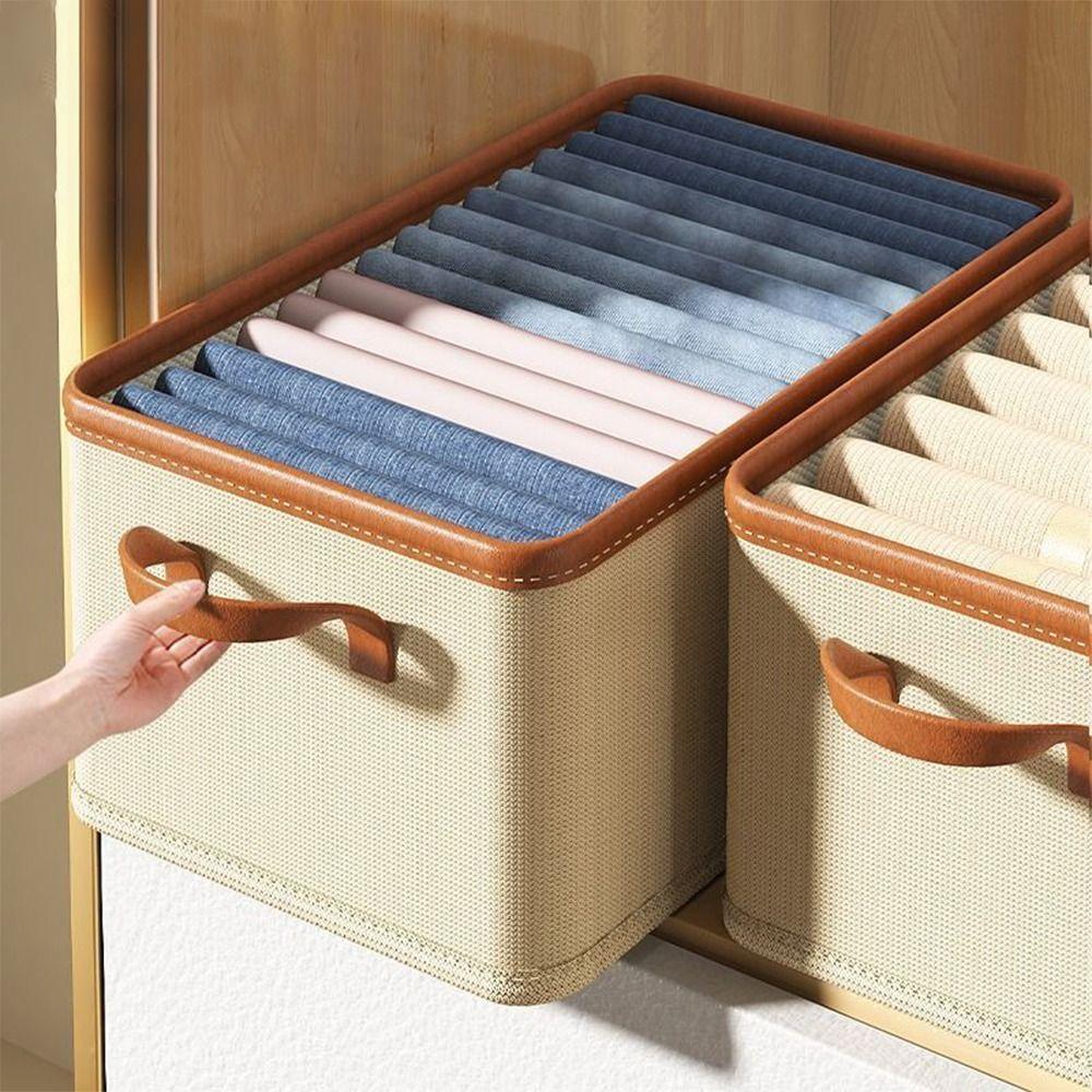 Foldable Clothing Storage Box Separation Wardrobe Clothes Storage Box Household