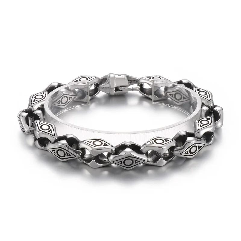 KALEN High Polished Arrow Shaped Bracelet Men 22cm Stainless Steel Bike Chain Bilezik Boho Male Jewellry Accessories