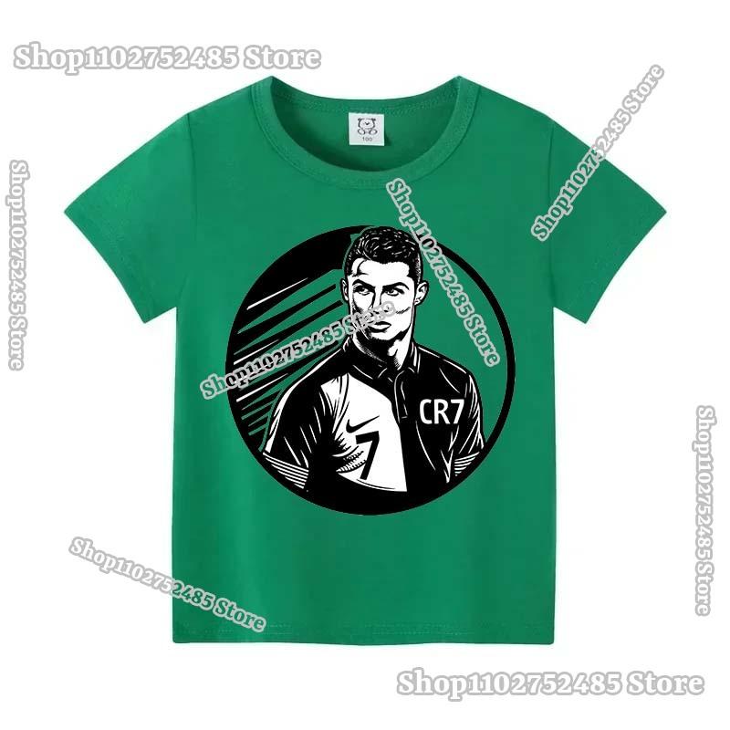 CR7 Cristiano Ronaldo Kids T-shirts Cartoon Clothes Shorts Sleeve Tee Football Star Printed Boutique Casual Tops Apparel Gifts