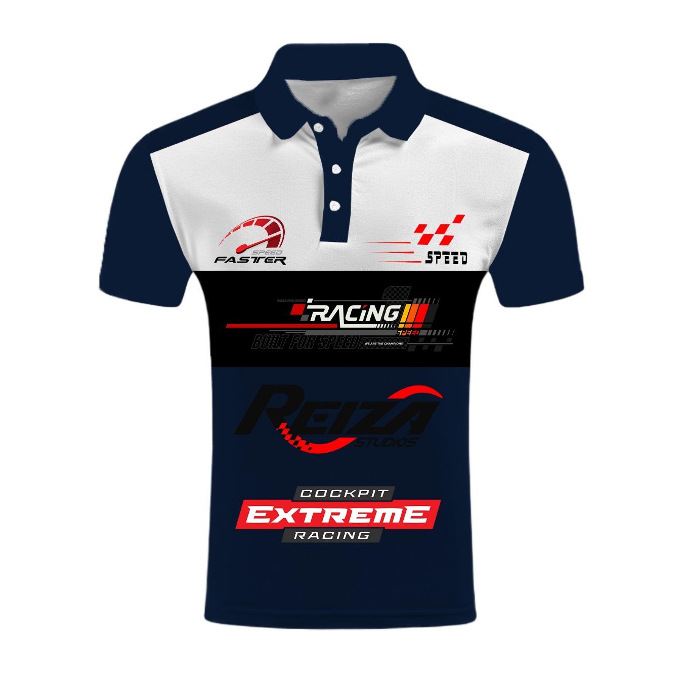

Men s Street Racing 2026 Model Polo Shirt with 3D Printing Technology, Breathable S