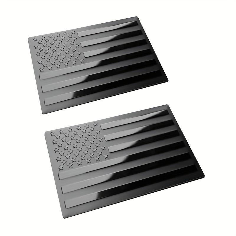 2pcs Black American Flag USA Sticker Decal for Car 3D US American Flag Emblem Decals for Trucks 5" X 3" for For Car Motorcycle