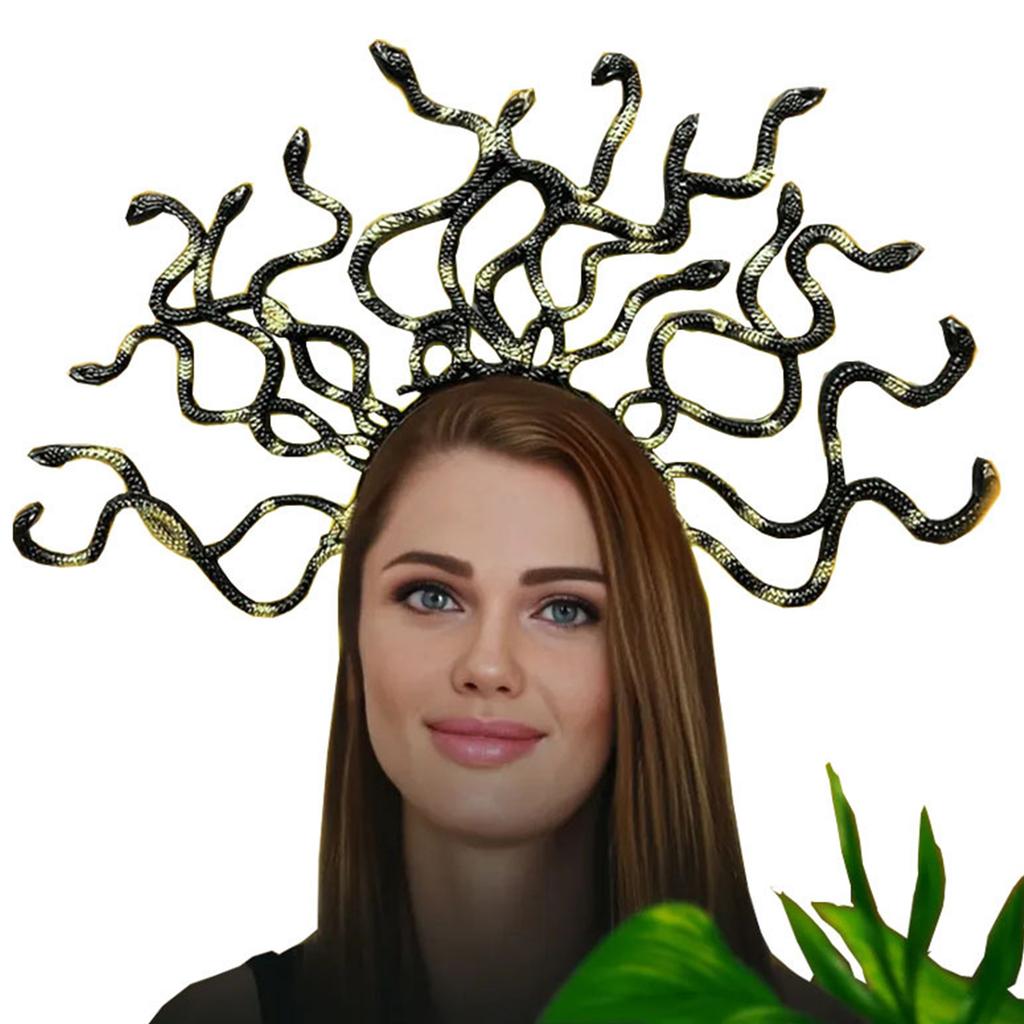 Medusa Halloween Photo Booth Props Metallic Snake Headbands Party Headpiece Crown Headbands for Music Festivals
