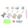 4 stuks Strass Diamant Schilderen Sleutelhangers Hanger Zelfklevend Hars Diamant Sleutelhangers Hars Dier Cartoon Dier Sleutelhanger