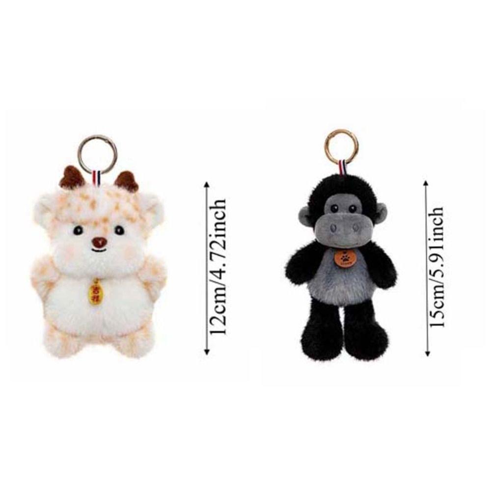 Polyester Cat Dog Pendant Bee Monkey Key Chain Creative Plush Animal Key Ring  Students