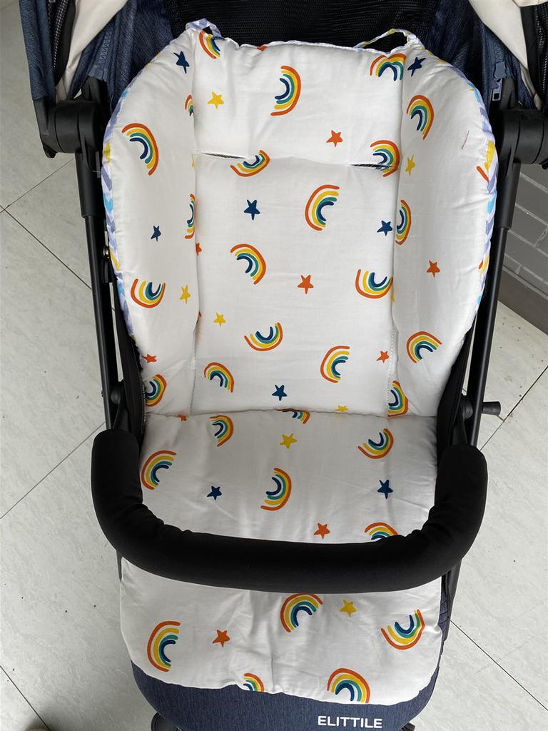 Baby Cushion for High Chair Baby Stroller Seat Mat Cute Animal Pattern Cotton Cushion Soft Double-Sided Thick Cushion Breathable