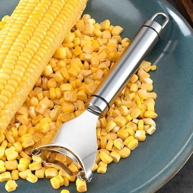 Home Y-Shaped Corn Peeler - Stainless Steel Fast Kernel Remover 3 Seconds Per Corn Kitchen Corn Shelling Lazy Tool
