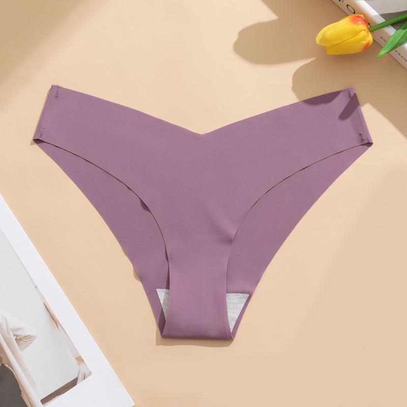 European and American seamless ice silk women's pure cotton file Xiyin light and seamless breathable and comfortable thong