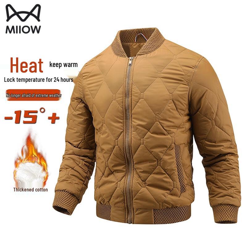 MIIOW Men's Baseball Collar Padded Jacket
