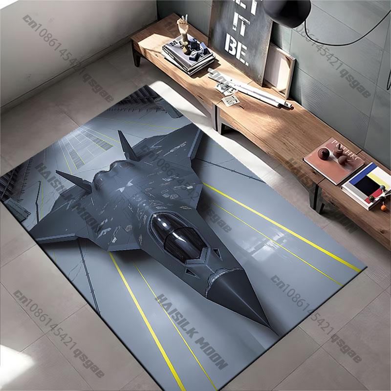 Advanced Stealth Fighter Jet Carpet Yoga Living Room Room Decor Children's Crawling Mat Doormat Area Rug Games Mat