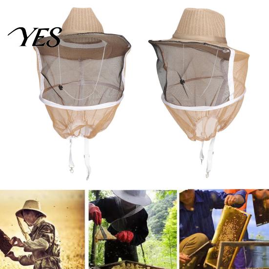 Adjustable Beekeeping Hat with Veil, Straps Wide Brim Full Mesh Visor Apiary And Veil Protection Bee for Face Neck Protection, Comfortable Fit