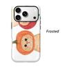 Elegant Watercolor Fruity Orange Pumpkin Cat Graphic Art Film Aesthetic Protective Shockproof Bumper Case Cover For iPhone 14 15 16 Pro Max Plus