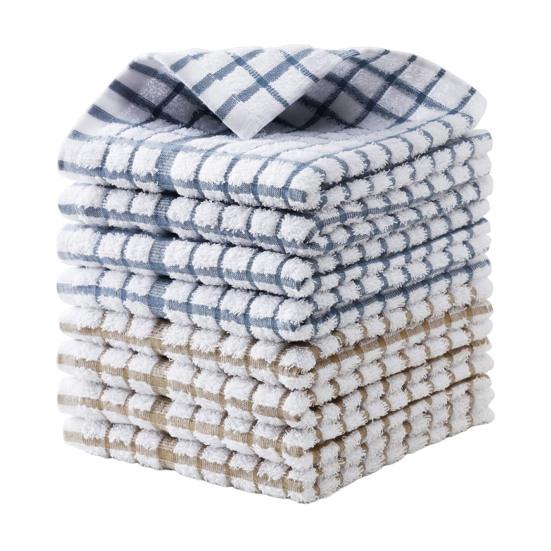 8 Stück Spültücher aus reiner Baumwolle Waffelstruktur Antihaft-Geschirrtuch Quadratisches Tuch Wiederverwendbares Verdicktes Spültuch Küchenlappen