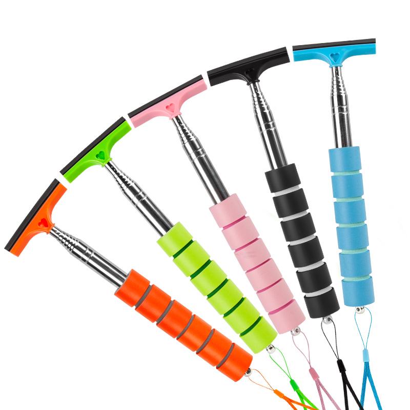 Retractable Rearview Mirror & Window Cleaning Brush/Squeegee