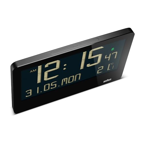 Braun Digital Wall Clock/Table Clock, BC14B, Black