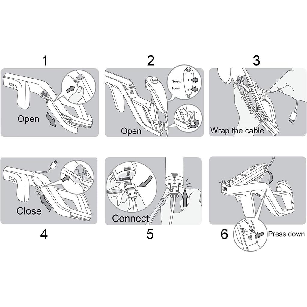 Light Gun Attachment for Nintendo Wii Remote Nun Chuck Shoot Sport Games