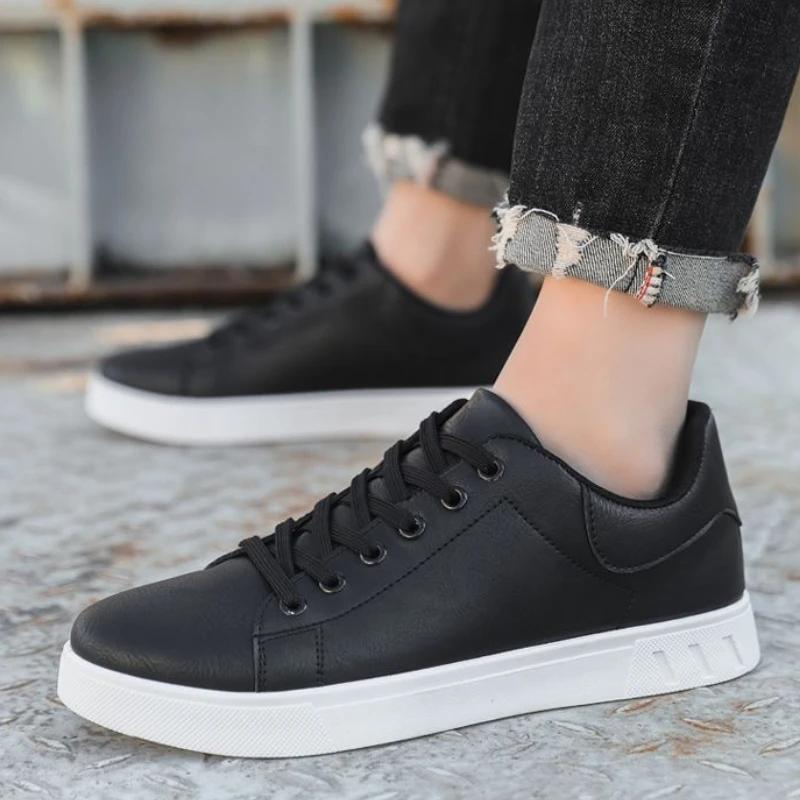 Classic Men Leather Shoes Trendy All-match Platform Casual Shoes Loafers British Leather Sneakers Flats Shoes Male Zapatillas