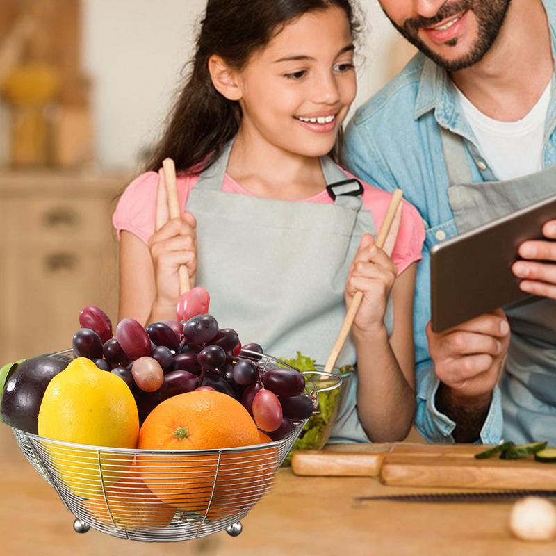 Fruit Colander Bowl Stainless Steel Fruits Vegetables Washing Colander Strainer Multipurpose Rinse Bowl Food Container For