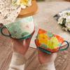 Xinglida Hand-Painted Embossed Ceramic Breakfast Mug