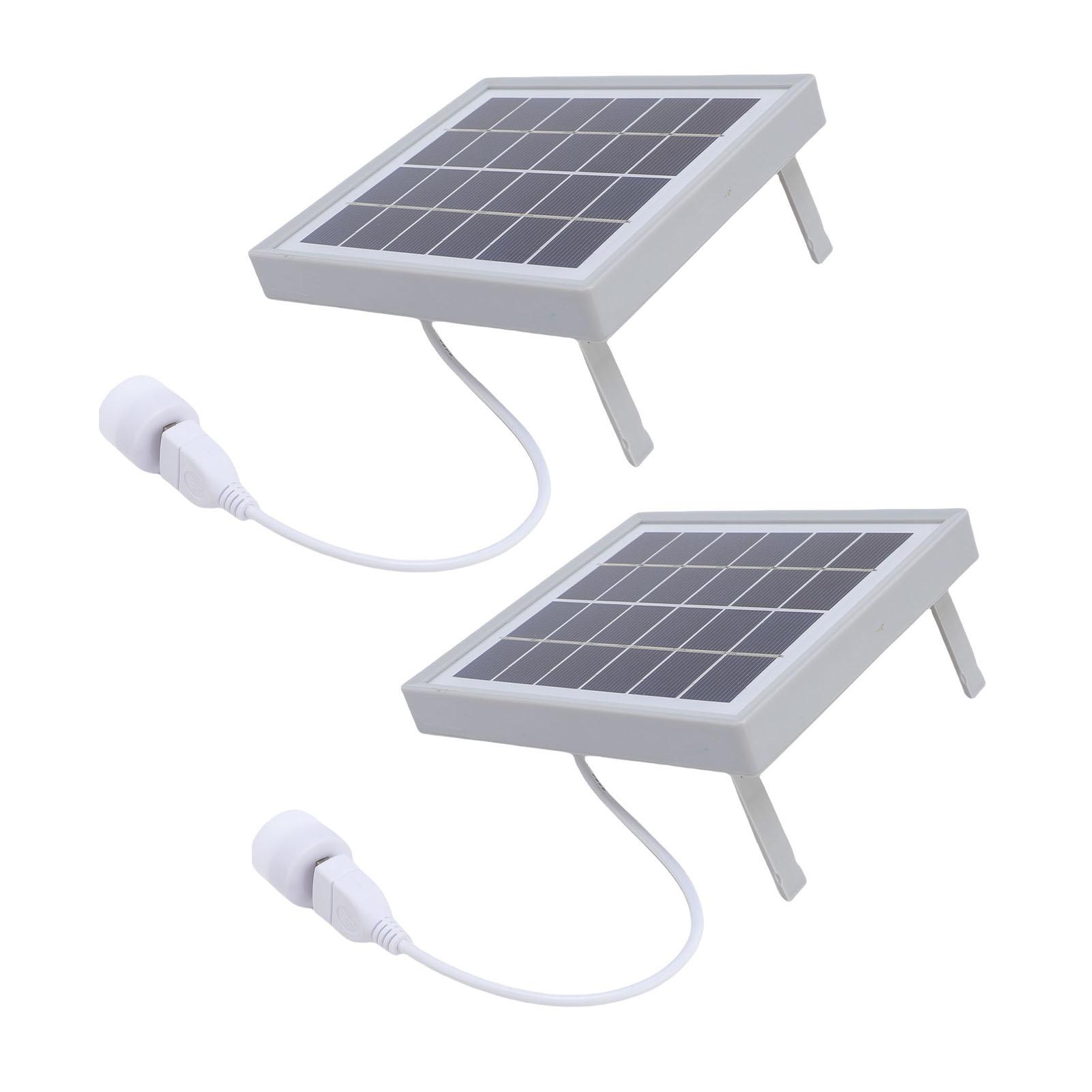 

2pcs Monocrystalline Solar Panel USB Solar Panel r 5W Portable Light Bulb for Camping Hiking Tent Outdoor