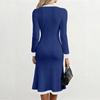 Women's Elegant Commuting Two-tone V-neck MIDI Dress