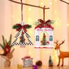 Round Christmas Decoration Square Christmas Wooden Pendant Cute   New Year