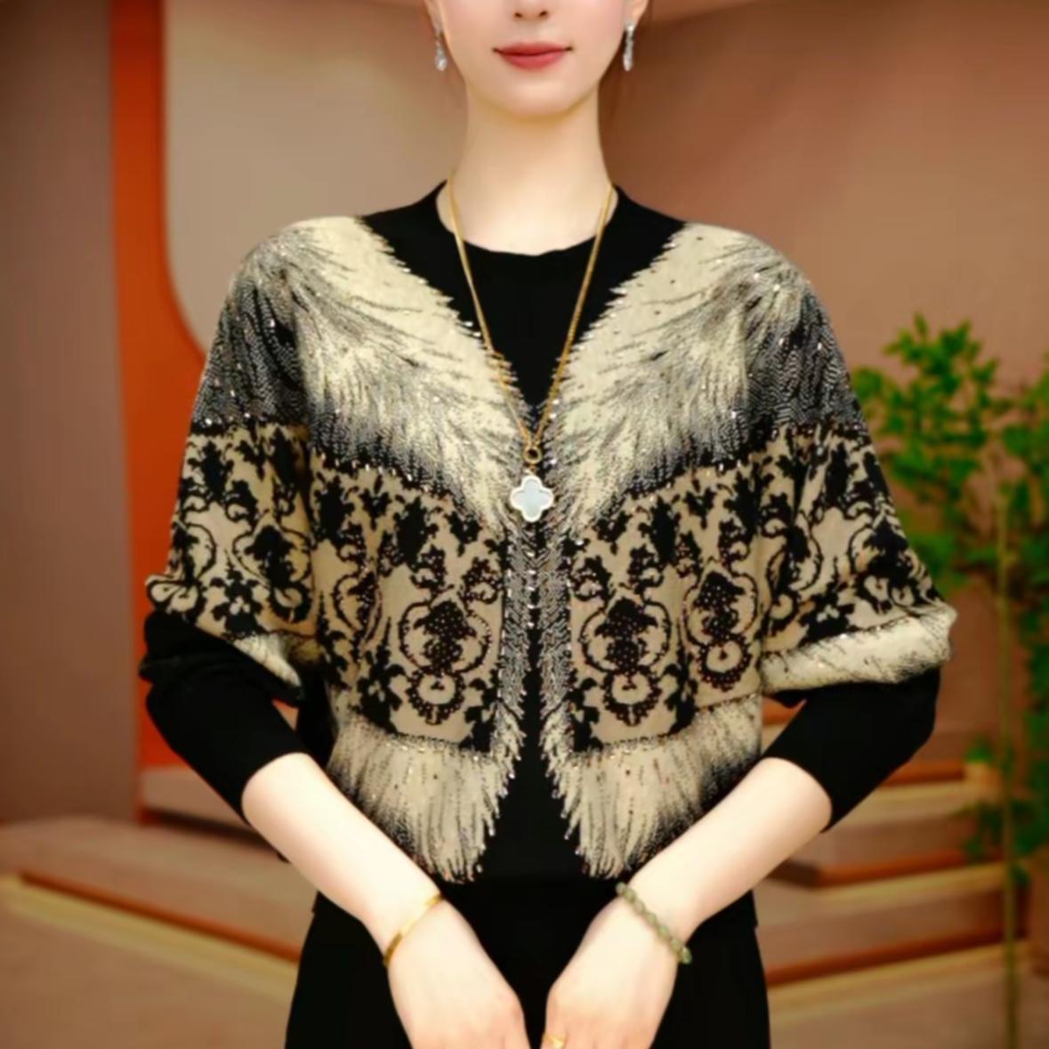 

Women s 2025 Autumn/Winter Printed Slimming Casual Loose Base Layer - Versatile, Stylish, Elegant XL (Weight: 110-120kg)