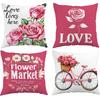 Valentine's Day Pink Printed Pillow Cover Nordic Living Room Sofa Bed Office Back Pillow Home Decor