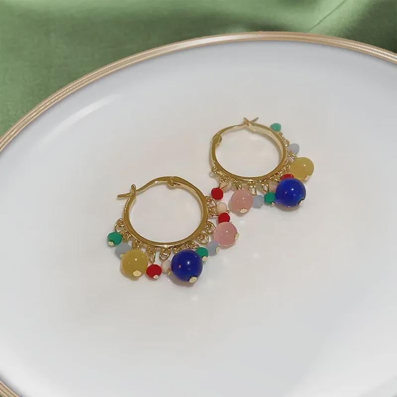 Dopamine Candy Color Cat’s Eye Stone Earrings - High-End Luxury Fashion Jewelry for Women