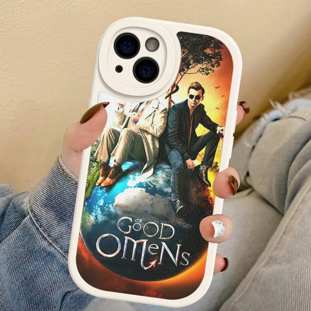 Tv Show G-Good Omens Phone Cover For IPhone 11 12 13 14 15 16 Pro Max Mini Plus Soft Leather Case