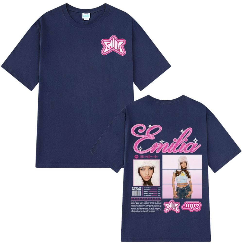 2025 Summer Graphic  Singer Emilia Mernes MP3 Tour Clothing for Men Aesthetic 100 Pure Cotton Breathable Leisure Tshirt Y2k