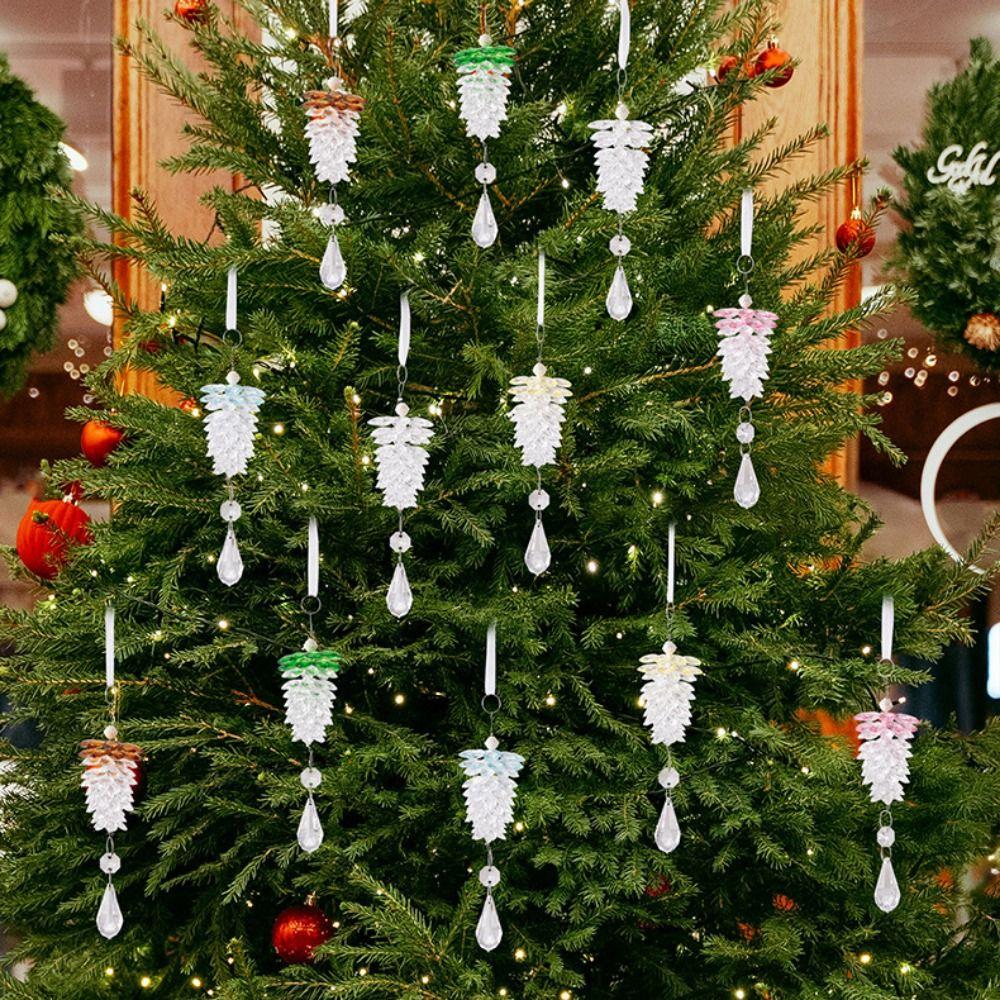 Transparent Hanging Pinecone Ornament Simulated Christmas Tree Decoration Window Hanging