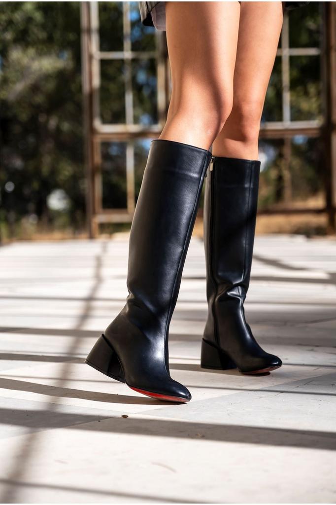 Women's Fashion Style Special Design Short Thick Heeled Knee High Boots
