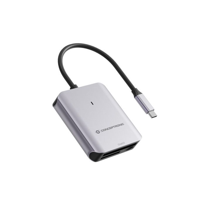 Conceptronic BIAN09G Card Reader USB 3.2 Gen 2 Type-C Grey Aluminium Multi-Card