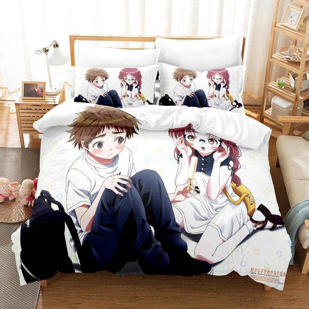 3d Print Anime The Girl I Like Forgot Her Glasses Bedding Set Cartoon Anime three-piece set Adult Kid Bedroom Duvet cover Sets