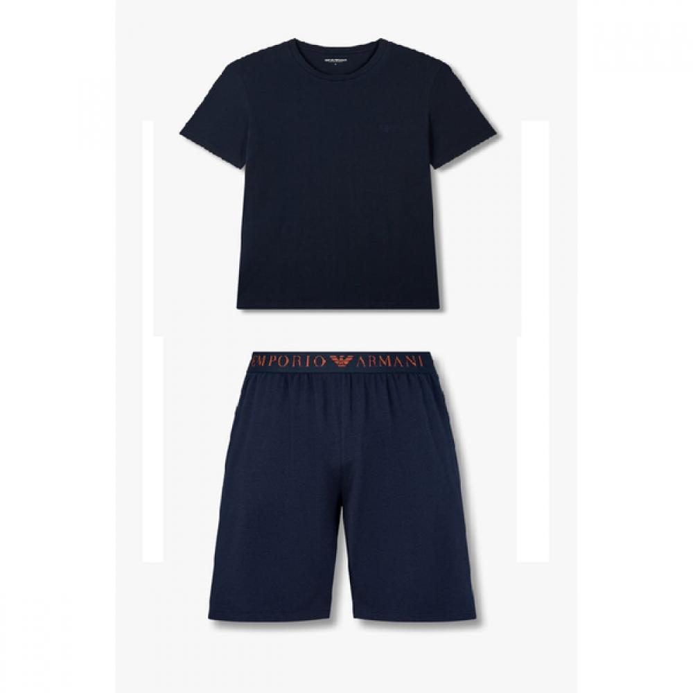 

Men S Eagle Logo Embroidered Lounge T ShirT Logo Banding coTTon Lounge ShorTS 0815114021 0815131013 L(105)/L(105)