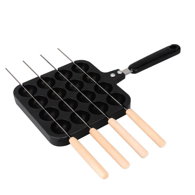 

ZISIZ 16-Hole Takoyaki Grill Pan with Lid and Skewers