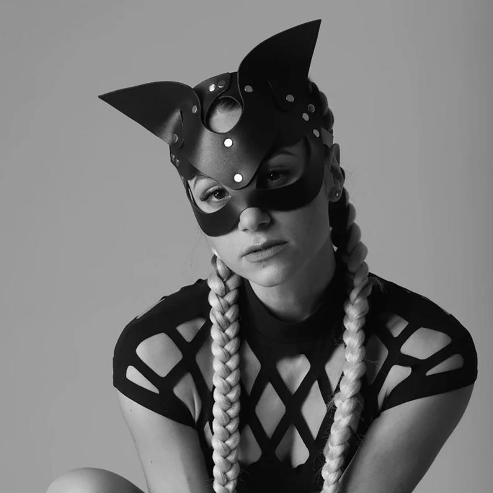 Punk Cat Ear Mask Sex Toys Halloween Half Face Cat Mask Masquerade Erotic Bdsm Carnival Night Club Party Anime Adult Game