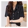 Navava Women Vintage Elegant Short Sleeve Shirt Nb1362