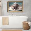 Cute Baby Lion Tiger In Bathtub Wall Art Canvas Painting Animals Bathing Funny Bathroom Art Poster Prints Picture Room Decor