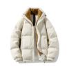 Short glossy down jacket for men and women, thickened white duck down loose, couple fake two-piece fashion new winter