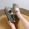 New Purple Knit Loafer Women's Ethnic Embroidered Elastic Band Casual Shoes Soft Walking Mary Janes Flats Woman Mom Travel Shoes