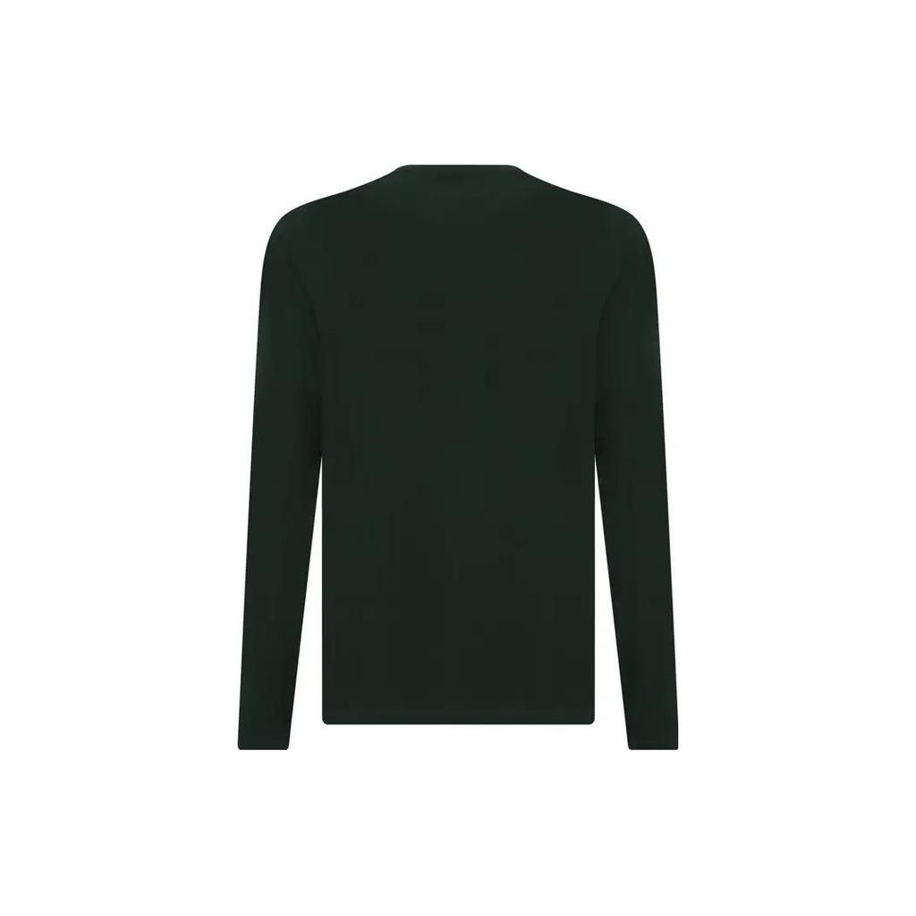Emporio Armani EA7 Letter Print Crew Neck Long Sleeve T-Shirt Men Tops Military-Green 6LPT64-PJ03Z-1860