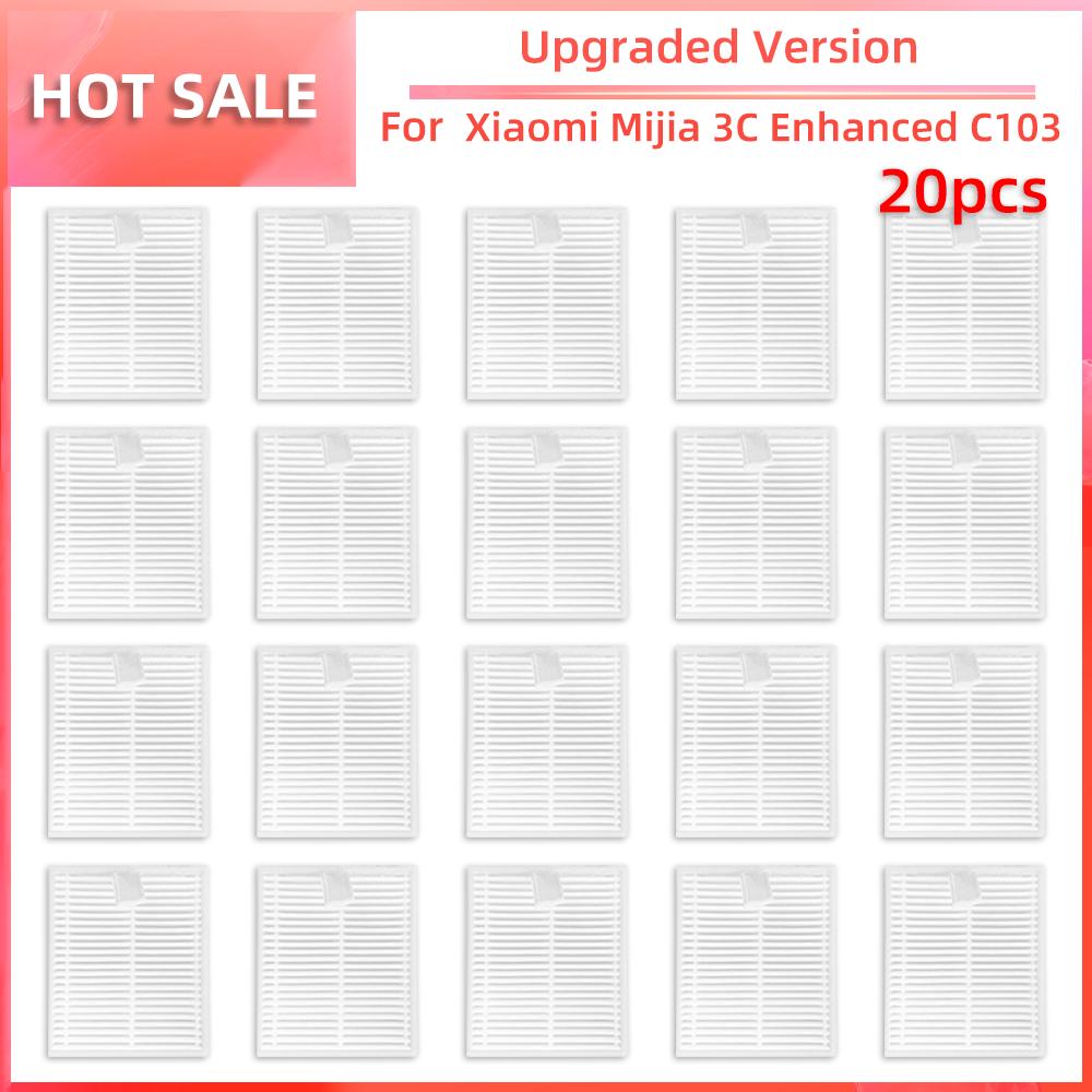 Compatible for Xiaomi C103 Mijia 3C Plus / Enhanced Robot Vacuum Replacement Parts Main Side Brush HEPA Filter Mop Accossories