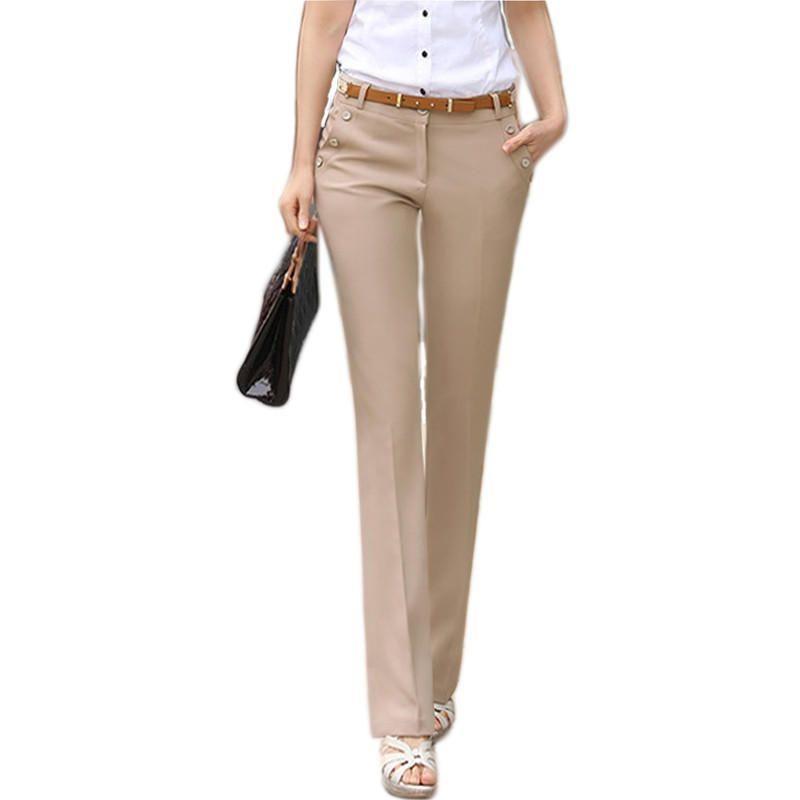 

Женские брюки-карандаш однотонные со средней посадкой длинные повседневные черные элегантные брюки для отдыха XL хаки