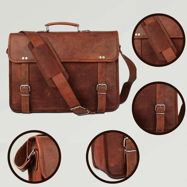 Leather Laptop Messenger Briefcase Satchel Bag - Computer Bag Leather Shoulder