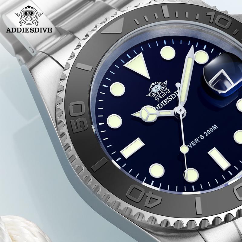 Men's Diver's Automatic Mechanical Watch, 200M Waterproof Stainless Steel Wristwatch with Luminous Display