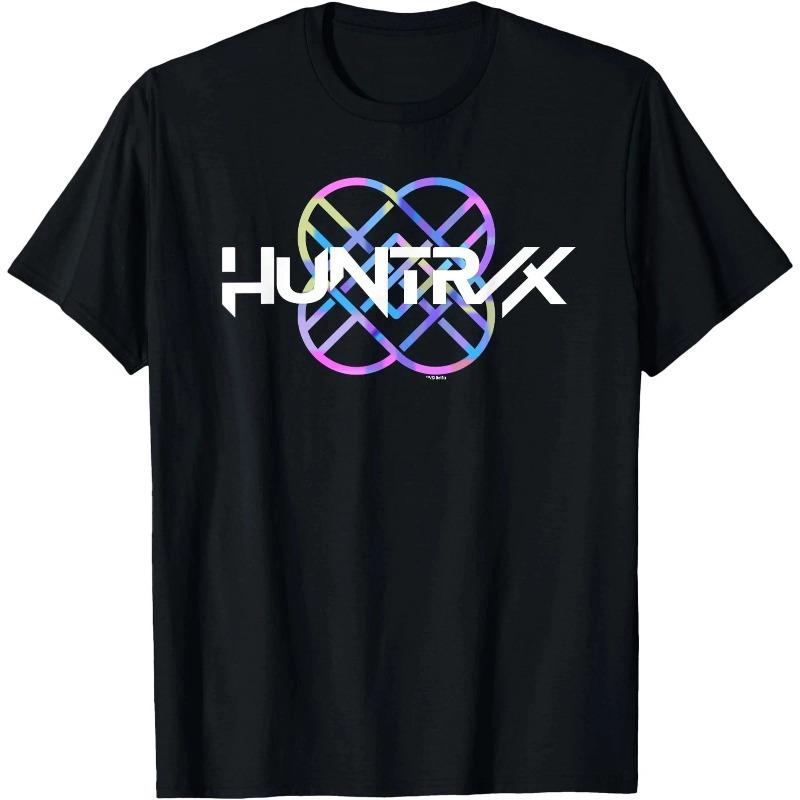 KPop Demon Hunters Футболка Логотип группы Мужские Топы Круглый вырез Короткий рукав Футболка S