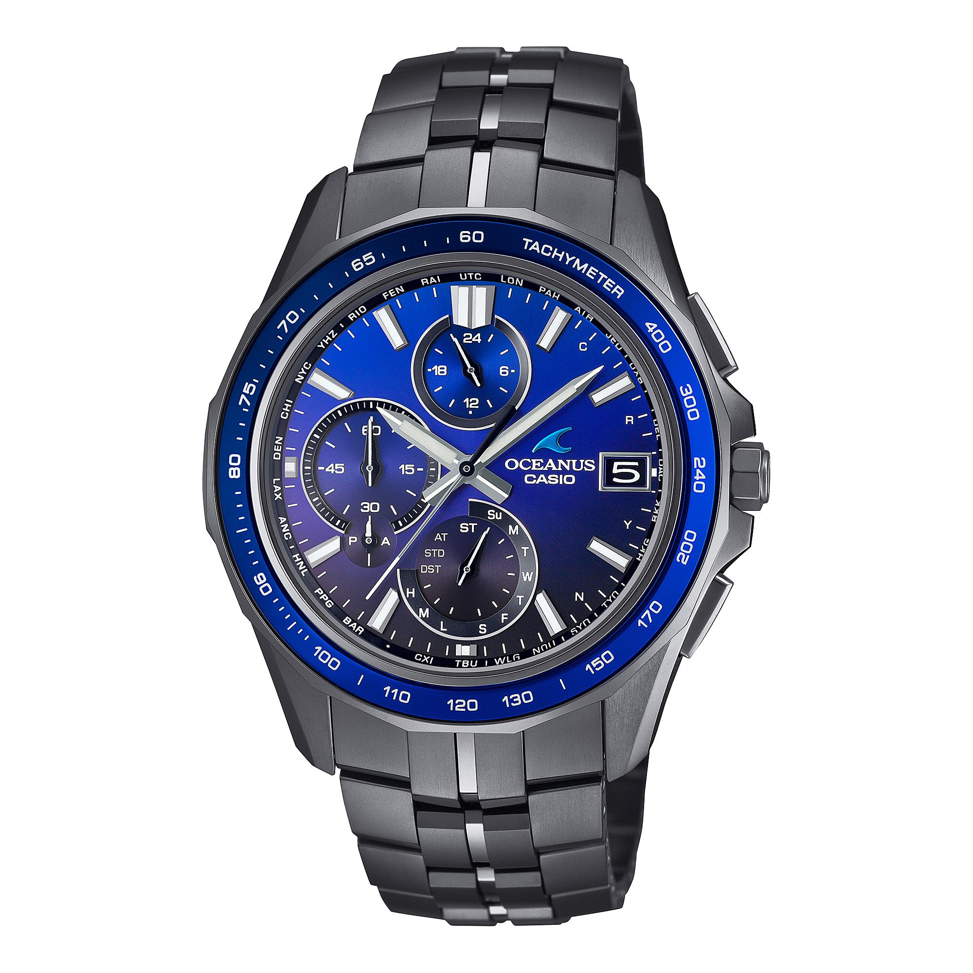 

Чоловічий кварцовий годинник Casio 100M водостійкий OCW-S7000B-2A синій