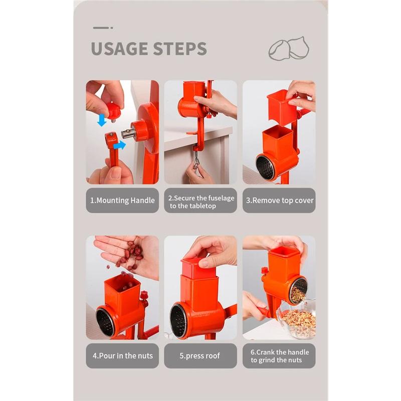 Manual Nut Grinder Multifunctional Kitchen Utensil Grinding Device Dry Fruit Crusher Peanut Butter Nut Sesame Walnut Chopper