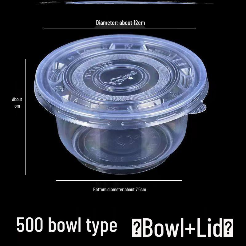 Durable Clear Disposable Plastic Bowl - High Temp Resistant, Perfect for Home & Commercial Use, No Lid Required